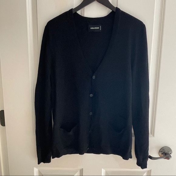 Zadig and Voltaire Black Wool Cardigan with Skull - Picture 1 of 3